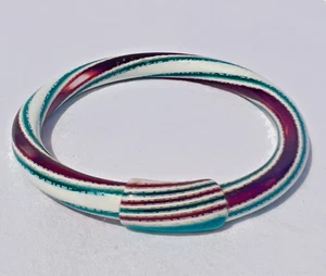 VINTAGE Striking Lea Stein Swirl Bangle Bracelet Burgundy, White, and Green. - Picture 1 of 7