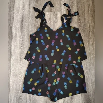 Цветной женский комбинезон с принтом из ананаса - Изображение 1 из 4