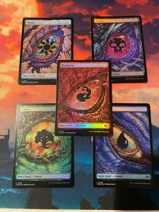 MTG Tarkir Dragonstorm Complete Set of Full Art Foil Dragon Eye Lands - Picture 1 of 1
