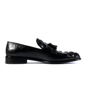 Crocodile Genuine Leather Black Loafers - Bild 1 von 4