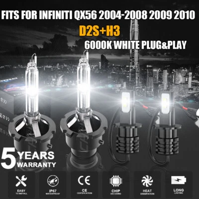 For Infiniti QX56 2004-2010 HID/LED faro de haz bajo+bombillas de luz antiniebla - Image 1 of 4
