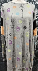 Tim Burtons Nightmare Before Christmas Nightgown Nightshirt Sleepwear Gray Large - Picture 1 of 15