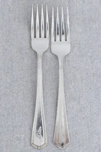 2 Vintage Olympic Club San Francisco Hotel Silver Plate Dinner Forks 7” - Picture 1 of 5