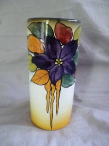 Schramberg Jugendstil Vase üppige Blüten handgemalt - Picture 1 of 12