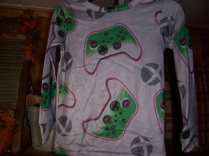 XBOX BOYS 2 PIECE SLEEP PAJAMA SET SIZE 4 GRAY GREEN GAMING THEME LONG SLEEVE - Picture 1 of 2