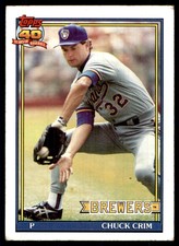 1991 Topps Chuck Crim Milwaukee Brewers #644