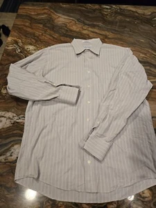 Burberry of London Dress Shirt Stripe Button Down 15.5-33 Made In Usa - Picture 1 of 10