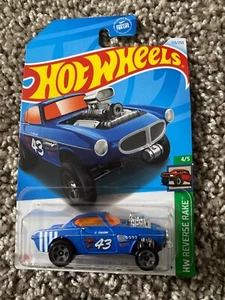 Hot Wheels Blue Volvo P1800 Gasser 153/250 - 2024 Mainline - HW Reverse Rake - Picture 1 of 2