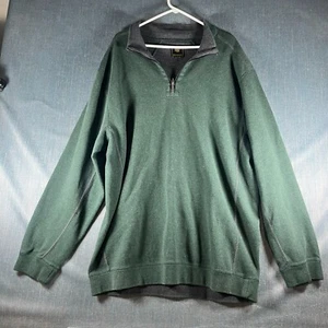 FX Fusion Mens Sweater Green Quarter Zip Long Sleeve Pullover Size 3XLT Cotton - Picture 1 of 11