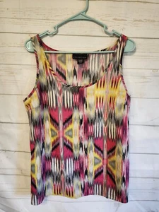 Attention Ladies Size Large Tank Top Striped Water Color Casual Everyday Wear - Picture 1 of 7