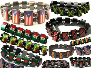 Pulsera Bandera Muñeca Magnética Hematita Artritis Alivio del Dolor Terapia Deportiva Regalo - Imagen 1 de 20