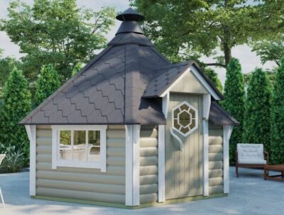 Finn Art Grillkota Exzellent 9,2 Kota Pavillon Grillhütte Grillhaus Gartenhaus - Bild 1 von 4