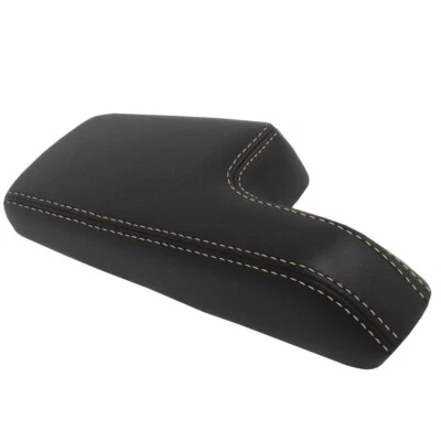 Reposabrazos de consola central cubierta de cuero sintético para Honda Fit 15-19 puntada beige Foto 1 de 4