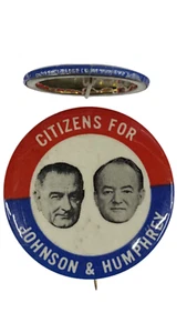 Vintage Demokrat Lyndon B. Johnson & Hubert Humphrey for President 1964 Neu aus altem Lagerbestand - Bild 1 von 1