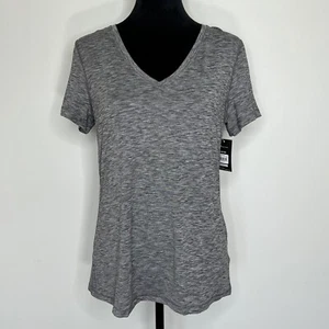 Athletic Works Activewear Shirt Top Womens Size Medium Short Sleeves Gray New - Picture 1 of 9