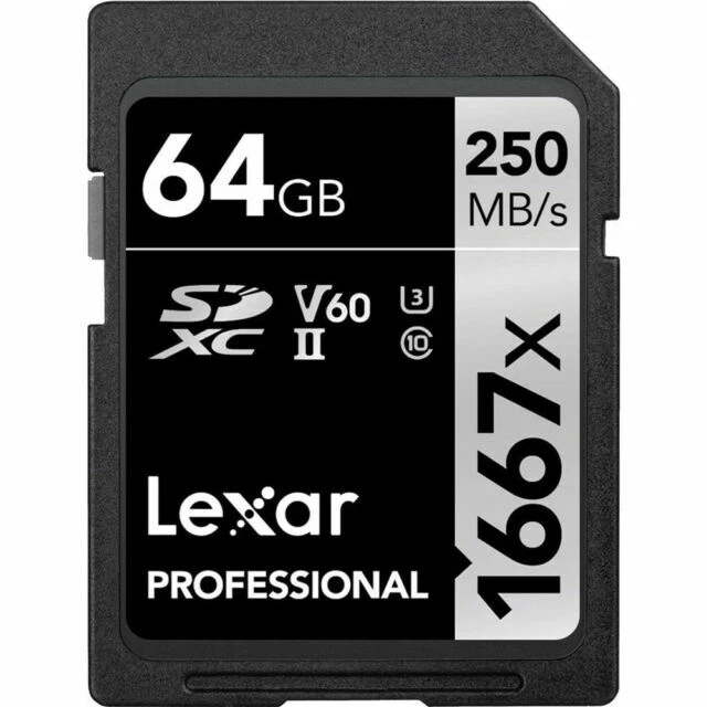 Lexar Professional 1667x 64GB 2-Pack SDXC UHS-II Card LSD64GCBNA16672