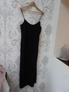 NEXT ladies black long maxi dress party occasion UK 14 NEW BNWT £ 32