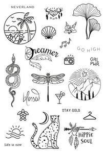 Temporary Tattoo Set By Tatsy, The Hippie Set, For Women and Men, Original,... - Picture 1 of 2