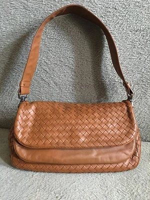 Bottega Veneta Intrecciato Leather Brown Shoulder Bag - Image 1 of 4