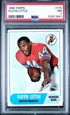 1968 TOPPS #173 FLOYD LITTLE RC PSA 7 BRONCOS HOF - Image 1 of 2