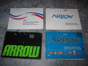 4 Older Operator Instruction Books Manuals on the Plymouth Arrow 1977 1978 1980 - Picture 1 of 22