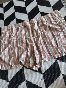 Sonoma Linen Shorts Womens Size 4X Comfort Waistband Pink Stripe NWT - Picture 1 of 8