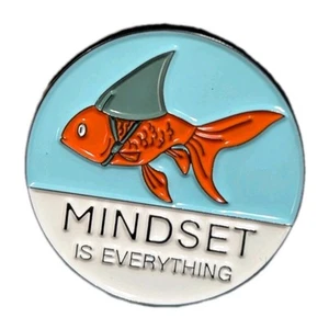 Pin FUNNY Sarcastic Flair - Mindset Is Everything Fish - Picture 1 of 1