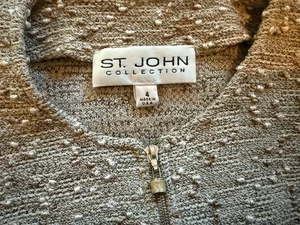 ST. JOHN COLLECTION Strick Full Zip Mantel Jacke Taschen strukturiert Größe 4 - NTSF - Bild 1 von 9