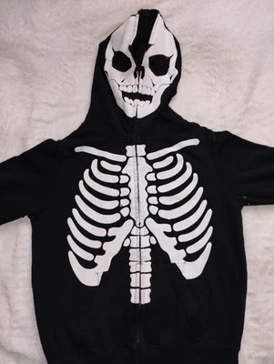 Sudadera con Capucha Pequeña Unisex Adulto Esqueleto Cremallera Completa Ver Medidas  Foto 1 de 4