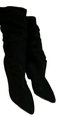 Forever 21 женщин размер 8 каблук платье ботинки, черный заостренный носок скольжения на икры загрузки - Изображение 1 из 4