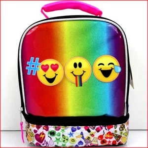 Emojination Emoji DUAL Compartment LUNCH Box Bag Tote Love Rainbows # ❤️NEW❤️ - Picture 1 of 9