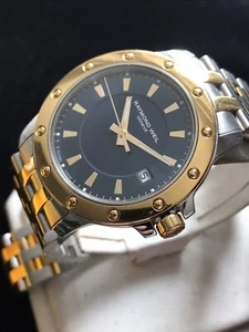 Reloj de diseñador suizo Raymond Weil Tango genuino para hombre dorado azul 5599-STP-50001 - Imagen 1 de 14