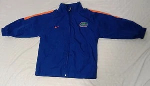UF Florida Gators NIKE Team Windbreaker Jacket Boys Sz 4 Gator Logo Blue/Orange - Picture 1 of 11
