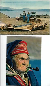 Publicités PROTEOSULFAN : NORVEGE - TROMSO + LAPON à la pipe - Cartes N°10 + 12 - Picture 1 of 2
