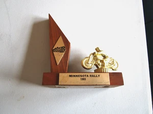 Metal Rider Motorcycle Trophy Minnesota Rally 1963 Mankato 2nd Place Barrel Roll - Picture 1 of 11