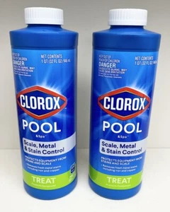 2 Clorox Pool & Spa Treat (Scale, Metal & Stain Control) 1 QT(32 FL OZ)946 mL - Picture 1 of 6