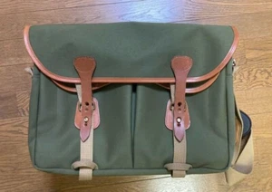 Billingham 335 Camera Bag Carry/Shoulder Bag Green Canvas With Tan Leather Trim - Picture 1 of 11