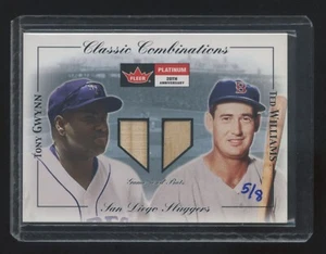 2001 FLEER CLASSIC COMBINATIONS TED WILLIAMS-TONY GWYNN DUAL GAME-USED BAT # 5/8 - Picture 1 of 2