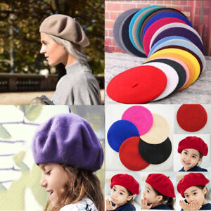 New Women Lady Kid Baby Girl French Artist Beret Hat Wool Beanie Warm Winter Cap