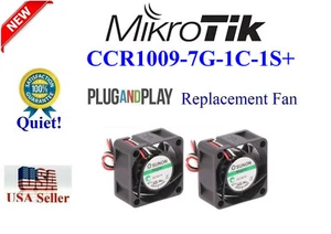 LOT 2x Quiet Version Replacement Fans for MikroTik CCR1009-7G-1C-1S+ - Picture 1 of 7