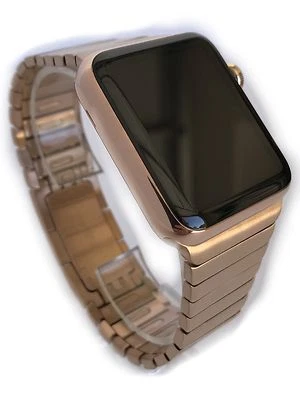 24K Rose Gold Plated 42MM Apple Watch Series 2 Gold Link Band Custom Rare - Image 1 of 4