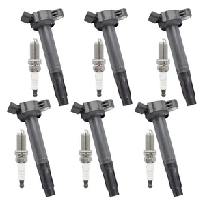 6pcs Ignition Coil & Spark Plug For 2007-2018 Lexus 3.0L 3.5L 5.0L 4.6L 5.7L V6 - Picture 1 of 10