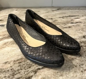 Salvatore Ferragamo Boutique Python Ballet Flats Black Women’s Size 6.5 - Picture 1 of 13