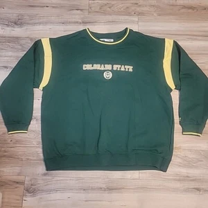 Vintage Colorado State Rams Sweatshirt Mens 3XL Green Russell Athletic NCAA - Picture 1 of 12