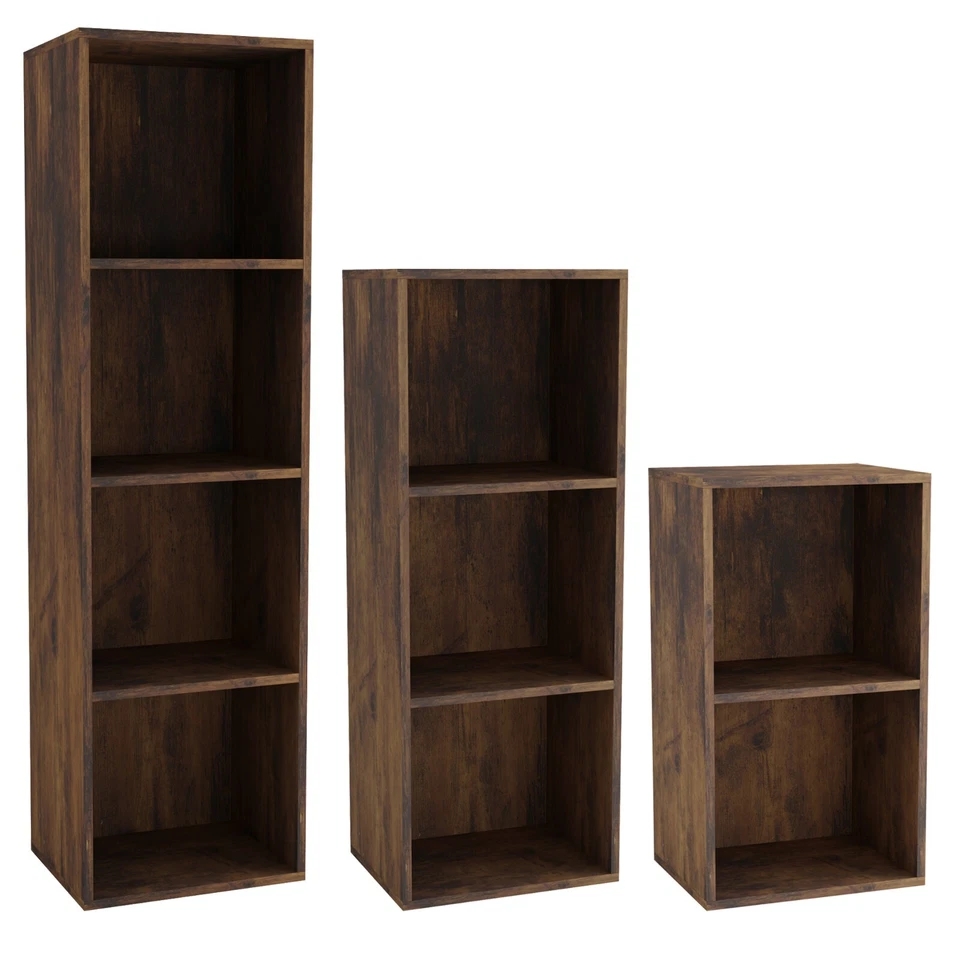 2 Tier Wooden Bookcase Shelving Display Storage Shelf Unit Wood Shelves