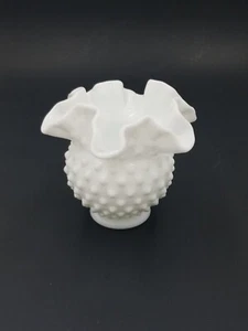 Vintage Fenton Hobnail Milk Glass Vase - Picture 1 of 1