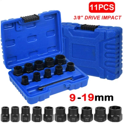 Car Tool Locking Wheel Nut Remover 9-19mm Nut Bolt Stud Extractor Twist Socket - Image 1 of 4