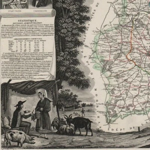 D' ille et Vilaine Carte ancienne 1854 Géographie Atlas Plan Département France - Picture 1 of 4