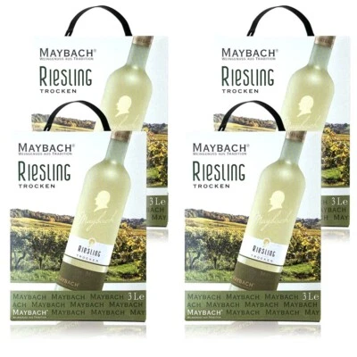 Maybach Riesling QbA, trocken, Bag-in-Box, sortenreines Weinpaket (4x3,0l) - Bild 1 von 4