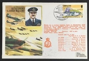 GIBRALTAR 1978 RAF SIR TRAFFORD LEIGH-MALLORY SPITFIRE HENDON MUSEUM FLOWN COVER - Picture 1 of 2